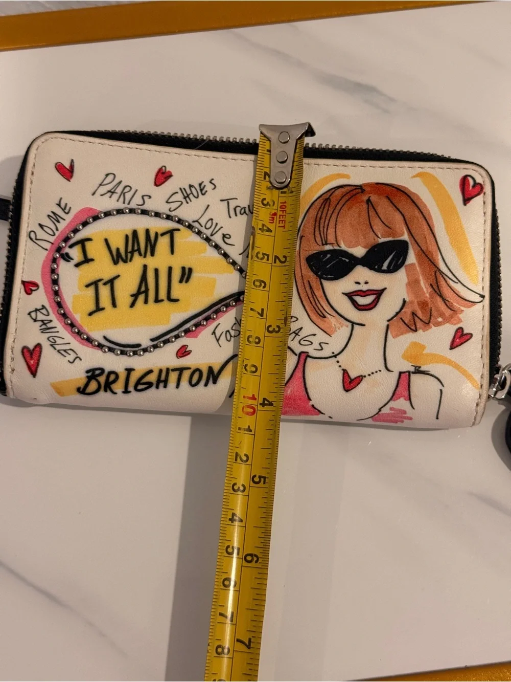 Brighton White Wallet with Pink &‎ Yellow Graphic